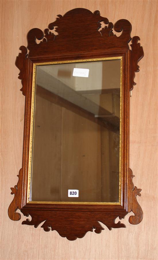 A George III style fretwork mirror H.73cm
